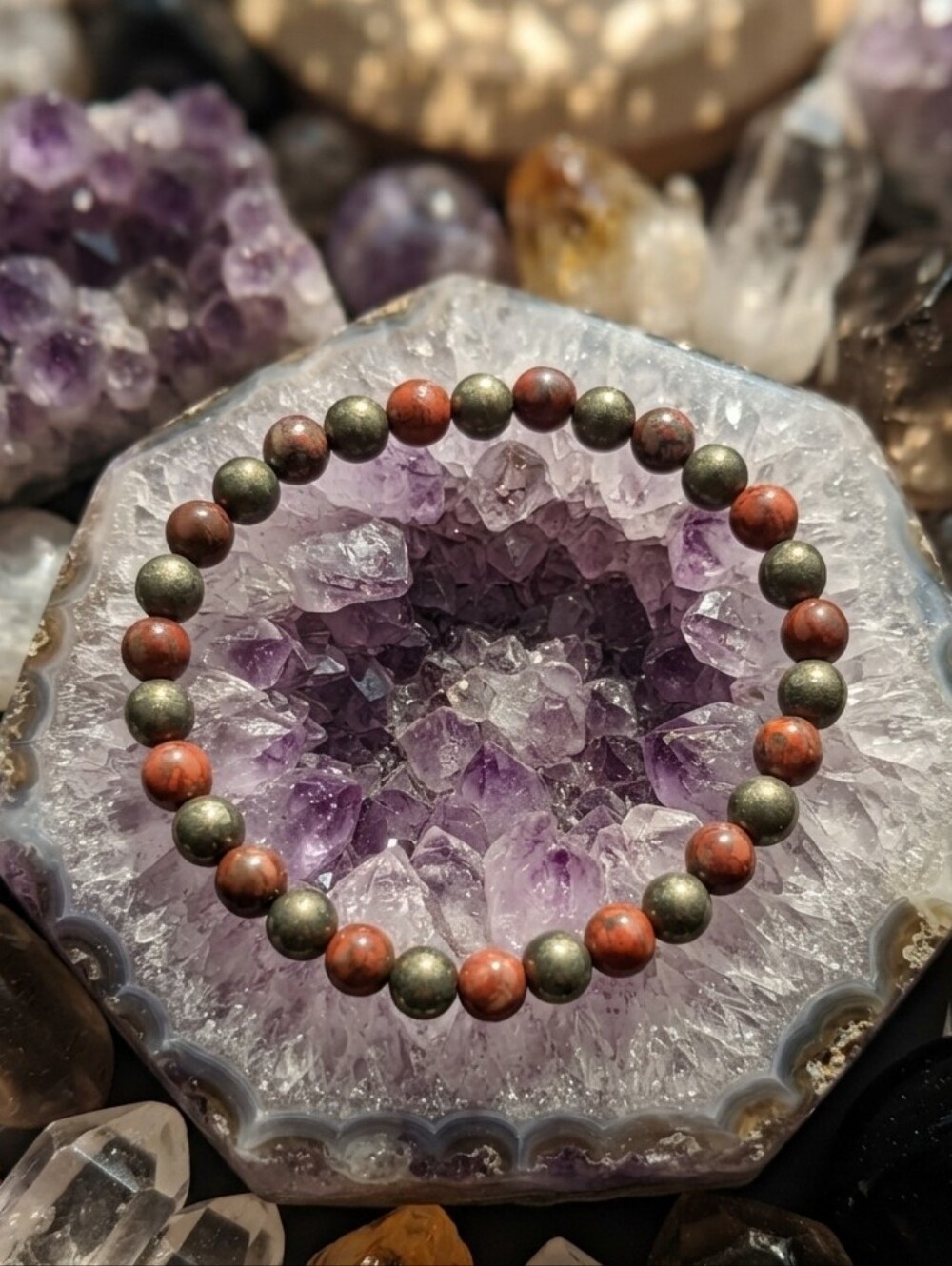 Brecciated Jasper/Pyrite Bracelet